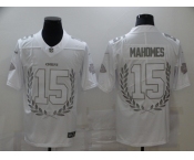 Men's Kansas City Chiefs #15 Patrick Mahomes White Commemorative Edition Vapor Untouchable Limited Jersey