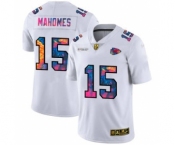 Men's Kansas City Chiefs #15 Patrick Mahomes White Multi-Color 2020 Football Crucial Catch Limited Football Jersey