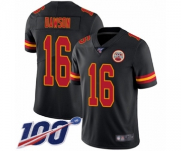 Men's Kansas City Chiefs #16 Len Dawson Limited Black Rush Vapor Untouchable 100th Season Football Jersey