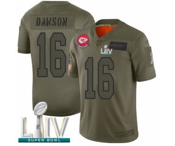 Men's Kansas City Chiefs #16 Len Dawson Limited Olive 2019 Salute to Service Super Bowl LIV Bound Football Jersey