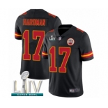 Men's Kansas City Chiefs #17 Mecole Hardman Limited Black Rush Vapor Untouchable Super Bowl LIV Bound Football Jersey