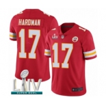 Men's Kansas City Chiefs #17 Mecole Hardman Red Team Color Vapor Untouchable Limited Player Super Bowl LIV Bound Football Jersey