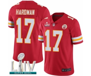 Men's Kansas City Chiefs #17 Mecole Hardman Red Team Color Vapor Untouchable Limited Player Super Bowl LIV Bound Football Jersey