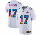 Men's Kansas City Chiefs #17 Mecole Hardman White Multi-Color 2020 Football Crucial Catch Limited Football Jersey