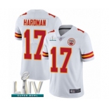 Men's Kansas City Chiefs #17 Mecole Hardman White Vapor Untouchable Limited Player Super Bowl LIV Bound Football Jersey