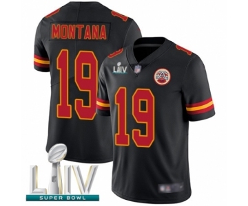 Men's Kansas City Chiefs #19 Joe Montana Limited Black Rush Vapor Untouchable Super Bowl LIV Bound Football Jersey