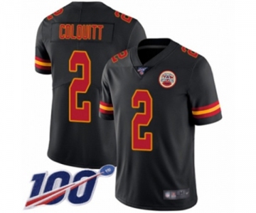 Men's Kansas City Chiefs #2 Dustin Colquitt Limited Black Rush Vapor Untouchable 100th Season Football Jersey