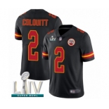 Men's Kansas City Chiefs #2 Dustin Colquitt Limited Black Rush Vapor Untouchable Super Bowl LIV Bound Football Jersey