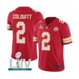 Men's Kansas City Chiefs #2 Dustin Colquitt Red Team Color Vapor Untouchable Limited Player Super Bowl LIV Bound Football Jersey