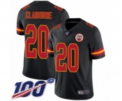 Men's Kansas City Chiefs #20 Morris Claiborne Limited Black Rush Vapor Untouchable 100th Season Football Jersey