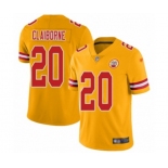 Men's Kansas City Chiefs #20 Morris Claiborne Limited Gold Inverted Legend Football Jersey