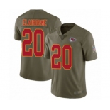 Men's Kansas City Chiefs #20 Morris Claiborne Limited Olive 2017 Salute to Service Football Jersey