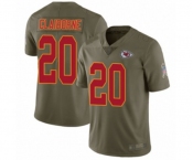 Men's Kansas City Chiefs #20 Morris Claiborne Limited Olive 2017 Salute to Service Football Jersey