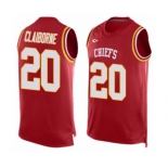 Men's Kansas City Chiefs #20 Morris Claiborne Limited Red Player Name & Number Tank Top Football Jersey