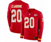 Men's Kansas City Chiefs #20 Morris Claiborne Limited Red Therma Long Sleeve Football Jersey