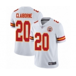 Men's Kansas City Chiefs #20 Morris Claiborne White Vapor Untouchable Limited Player Football Jersey