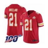 Men's Kansas City Chiefs #21 Bashaud Breeland Red Team Color Vapor Untouchable Limited Player 100th Season Football Jersey