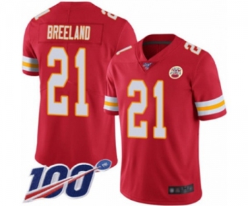 Men's Kansas City Chiefs #21 Bashaud Breeland Red Team Color Vapor Untouchable Limited Player 100th Season Football Jersey