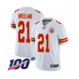 Men's Kansas City Chiefs #21 Bashaud Breeland White Vapor Untouchable Limited Player 100th Season Football Jersey