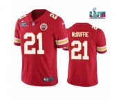 Men's Kansas City Chiefs #21 Trent McDuffie Red Super Bowl LVII Patch Vapor Untouchable Limited Stitched Jersey