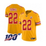 Men's Kansas City Chiefs #22 Juan Thornhill Limited Gold Inverted Legend 100th Season Football Jersey