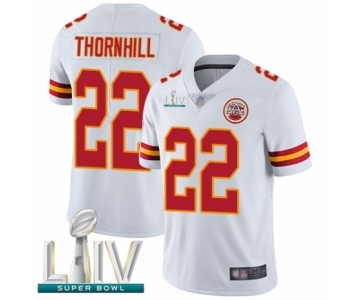 Men's Kansas City Chiefs #22 Juan Thornhill White Vapor Untouchable Limited Player Super Bowl LIV Bound Football Jersey