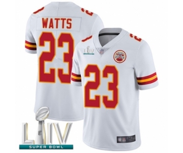 Men's Kansas City Chiefs #23 Armani Watts White Vapor Untouchable Limited Player Super Bowl LIV Bound Football Jersey