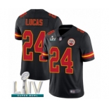 Men's Kansas City Chiefs #24 Jordan Lucas Limited Black Rush Vapor Untouchable Super Bowl LIV Bound Football Jersey