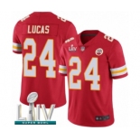 Men's Kansas City Chiefs #24 Jordan Lucas Red Team Color Vapor Untouchable Limited Player Super Bowl LIV Bound Football Jersey