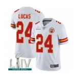 Men's Kansas City Chiefs #24 Jordan Lucas White Vapor Untouchable Limited Player Super Bowl LIV Bound Football Jersey