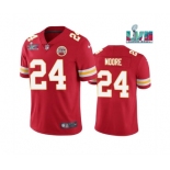 Men's Kansas City Chiefs #24 Skyy Moore Red Super Bowl LVII Patch Vapor Untouchable Limited Stitched Jersey