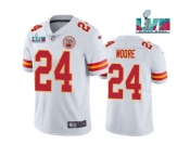 Men's Kansas City Chiefs #24 Skyy Moore White Super Bowl LVII Patch Vapor Untouchable Limited Stitched Jersey