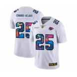 Men's Kansas City Chiefs #25 Clyde Edwards-Helaire White Multi-Color 2020 Football Crucial Catch Limited Football Jersey