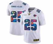 Men's Kansas City Chiefs #25 Clyde Edwards-Helaire White Multi-Color 2020 Football Crucial Catch Limited Football Jersey