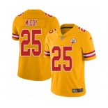 Men's Kansas City Chiefs #25 LeSean McCoy Limited Gold Inverted Legend Football Jersey