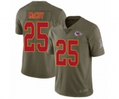 Men's Kansas City Chiefs #25 LeSean McCoy Limited Olive 2017 Salute to Service Football Jersey