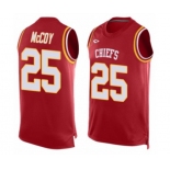 Men's Kansas City Chiefs #25 LeSean McCoy Limited Red Player Name & Number Tank Top Football Jersey