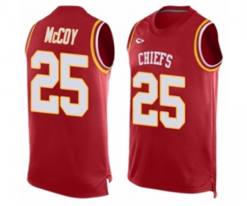 Men's Kansas City Chiefs #25 LeSean McCoy Limited Red Player Name & Number Tank Top Football Jersey