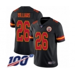 Men's Kansas City Chiefs #26 Damien Williams Limited Black Rush Vapor Untouchable 100th Season Football Jersey