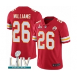 Men's Kansas City Chiefs #26 Damien Williams Red Team Color Vapor Untouchable Limited Player Super Bowl LIV Bound Football Jersey