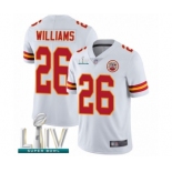 Men's Kansas City Chiefs #26 Damien Williams White Vapor Untouchable Limited Player Super Bowl LIV Bound Football Jersey