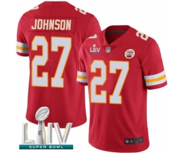 Men's Kansas City Chiefs #27 Larry Johnson Red Team Color Vapor Untouchable Limited Player Super Bowl LIV Bound Football Jersey