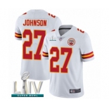 Men's Kansas City Chiefs #27 Larry Johnson White Vapor Untouchable Limited Player Super Bowl LIV Bound Football Jersey