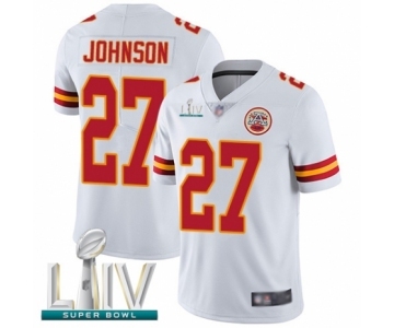 Men's Kansas City Chiefs #27 Larry Johnson White Vapor Untouchable Limited Player Super Bowl LIV Bound Football Jersey