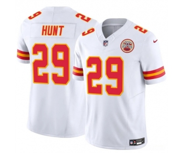 Men’s Kansas City Chiefs #29 Kareem Hunt White 2024 F.U.S.E Vapor Untouchable Limited Stitched Football Jersey