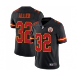 Men's Kansas City Chiefs #32 Marcus Allen Limited Black Rush Vapor Untouchable Football Jersey