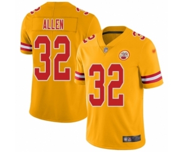 Men's Kansas City Chiefs #32 Marcus Allen Limited Gold Inverted Legend Football Jersey