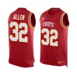 Men's Kansas City Chiefs #32 Marcus Allen Limited Red Player Name & Number Tank Top Football Jersey