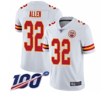 Men's Kansas City Chiefs #32 Marcus Allen White Vapor Untouchable Limited Player 100th Season Football Jersey