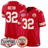 Men's Kansas City Chiefs #32 Nick Bolton Red F.U.S.E. 2024 AFC West Division Champions Vapor Limited Stitched Football Jersey